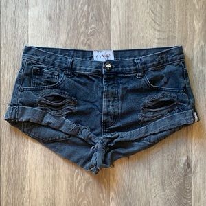 One Teaspoon Distressed Black Bandits